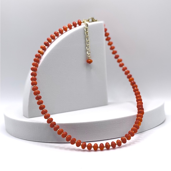 Coral Gemstone Necklace/Choker - Picture 1 of 8